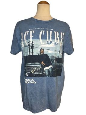 Ice Cube It Was A Good Day Graphic Shirt Tie Dye Blue Size Medium